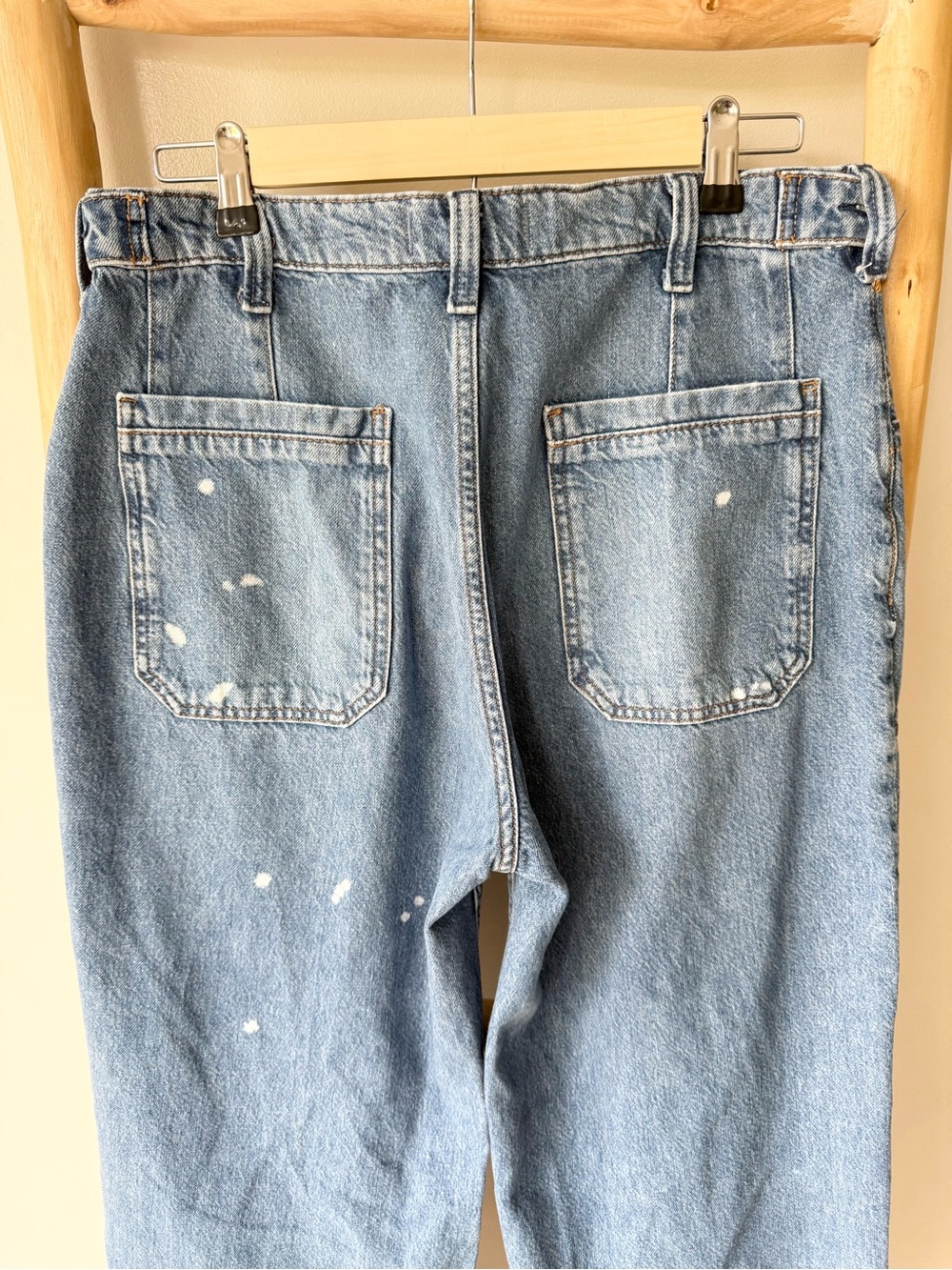 Free People We The Free Palmer Cuffed Wide Leg Jeans in 100 Years Wash 28 - Picture 13 of 15